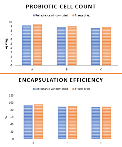 Refractance window drying of probiotics